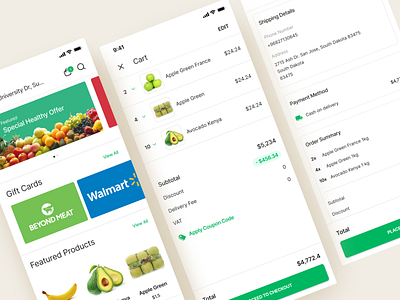 Grocery Store Checkout Process android app checkout design ecommerce figma grocery ios minimal mobile payment simple clean interface ui ux