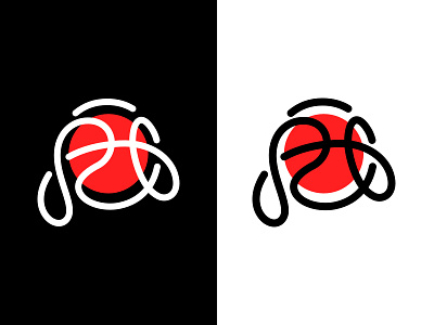 logo 2d basketball black design kids l logo r red white