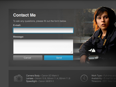 Contact Page clean interface photoshop ui ux web design