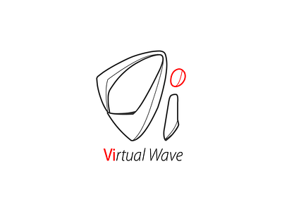 Virtual Wave Logo branding design flat identity logo minimal monogram typography