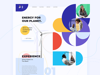 R0 Energy Landing colorful design energy environmental flat landing landing page minimal rebound webdesign