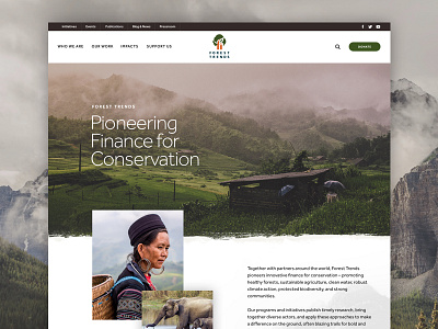Forest Trends conservation design forest homepage landing layout nature ui ux website