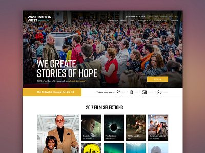 Washington West Film Festival design festival film home homepage interior landing page ui ux website