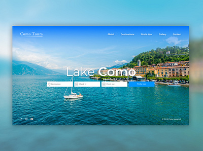 Lake Como Tourist guide. Home page como homepage lake landing page landingpage site tourism ui uidesign ux uxdesign web web design webdesign website