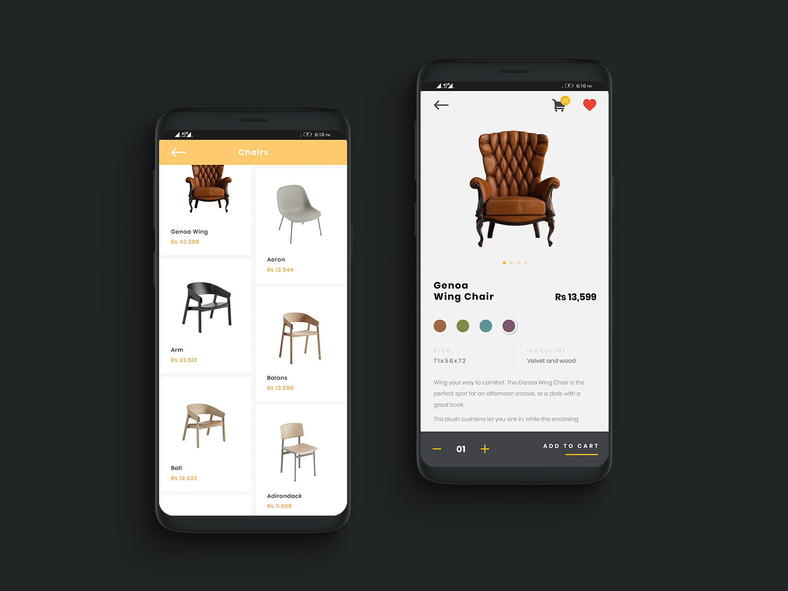 Furniture app by Sudheesh on Dribbble