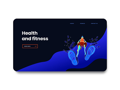 health and fitness web screen dark theme fitness health health and fitness illustration ui ui design uiux web