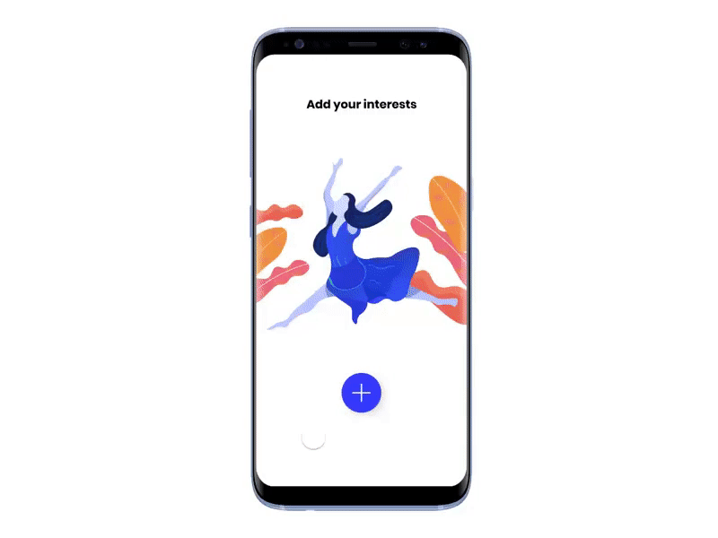 Set your interests - Personalized app illustration interaction interest mobile app design personalized set interest ui design uiux