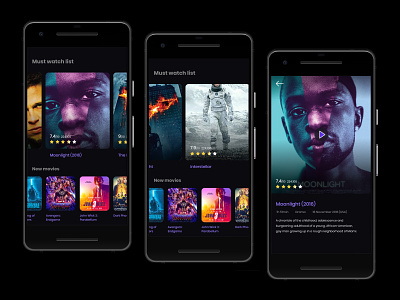Movie App app design interaction invision invisionstudio movie movie rating play movie player review ui ui design uiux