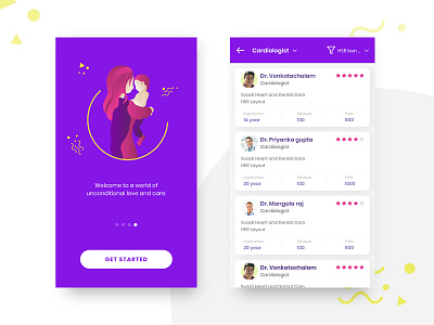 doctors app app book book appointment clinic doctor doctors app illustration list onboarding ui ui design uiux