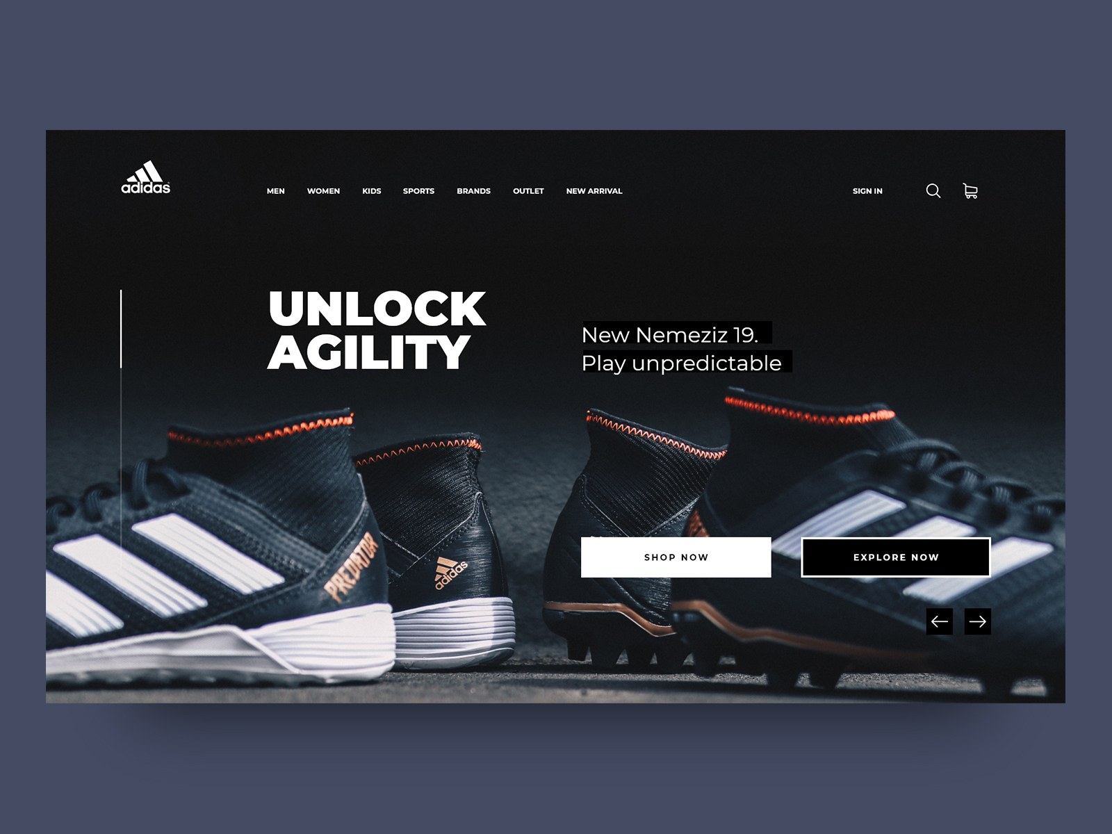 Adidas home page by Sudheesh on Dribbble
