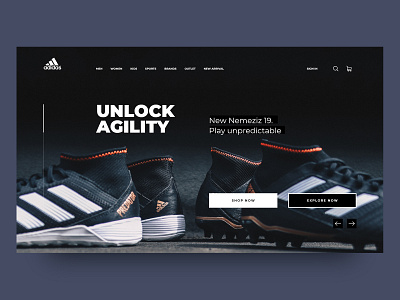 Adidas home page adidas adidas originals adidas webpage fitness shoe shoe store shoe webpage ui design