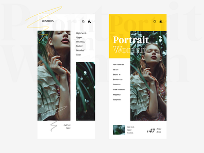 Portrait Woman ui branding design fashion app mobile app online shop ui
