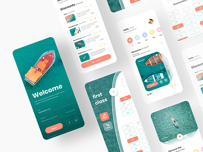Cruise Mobile UI android booking cruise design ios iphone mobile app registration ship sketch travel ui ux