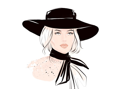 Fashion illustration fashion fashion illustration girl girl illustration girl with hat illustration raster sketch stylish stylish girl