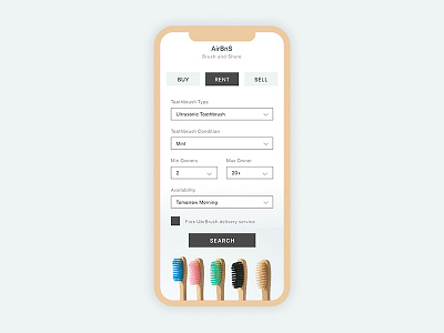 Toothbrush Sharing Mobile Application Design design graphic design interface interfacedesign milennials mobile app mobile app design mobileapp mobileappdesign sharing toothbrush ui uidaily uidesign uiux ux uxdesign