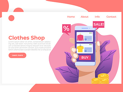 Online shopping banner business concept design flat illustration internet online shopping ui vector