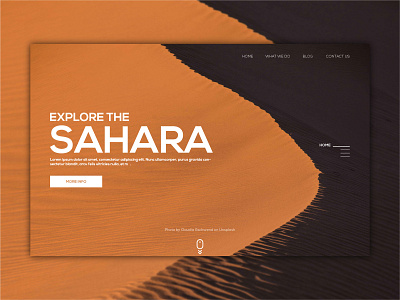 EXPLORE THE SAHARA - UI WEB DESIGN design ui ui ux ui ux design ui100 uidaily uidesign ux web web design website