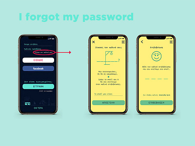 Password recovery, app screen procedure
