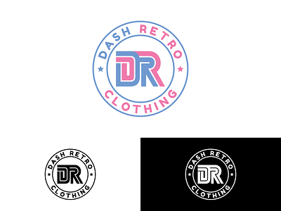 Dash Retro Logo Design abstract blue brand branding clothing design logo minimal modern pink pink logo typography vector white