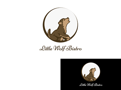 Little Wolf Bistro Logo bistro brand branding design dog logo vector vintage vintage logo wolf