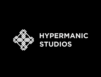 Hypermanic Studios Logo abstract brand branding design logo minimal modern typography vector white