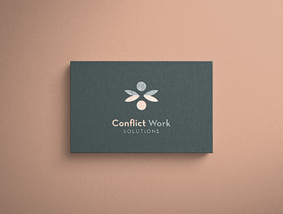 Conflict Work Solutions Logo abstract brand branding design logo minimal modern navy peach