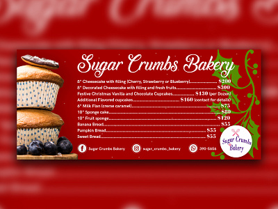 Christmas Flyer Design bakery blueberry christmas design flyer modern muffin pastry red sugar