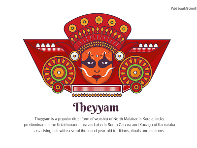Theyyam deepak 96mill illustration indian art form kerala kerala art forms minimal theyyam