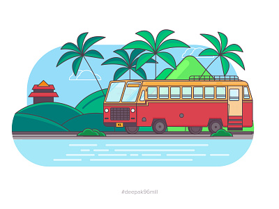 KSRTC Bus Kerala deepak 96mill design dribbble ilustrations kerala ksrtc bus ksrtc bus illustration ksrtc minimal