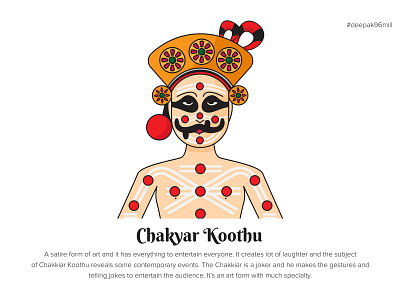 Chakyar Koothu _Art-form of Kerala chakyar koothu colorful art deepak 96mill design dribbble illustraiton indian art form indian illustrator kerala kerala art form poster tamilnadu illustrator tn illustrator traditional art