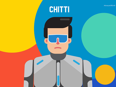 Chitti 2.0 2.0 2d deepak 96mill enthiran flat illustration indian cartoon indian illustrator indian movie rajini rajinikanth superstar