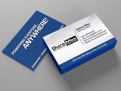 DuroMax BusinessCards branding business cards corporate graphic design