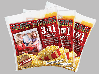 Product Packaging - Funtime Popcorn Pouches branding design packaging product typography