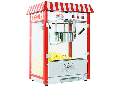 Funtime Commercial Popcorn Popper color design flat food graphic design illustration popcorn product design