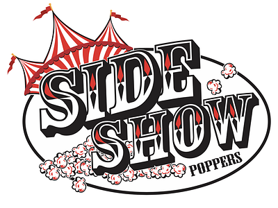 Sideshow Poppers Logo design graphic design illustration logo outdoors trade show typography