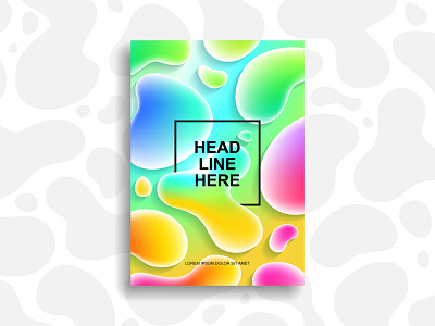 Liquid cover 3d banner book cover design flow fluid liquid multicolored shapes summer trend vector