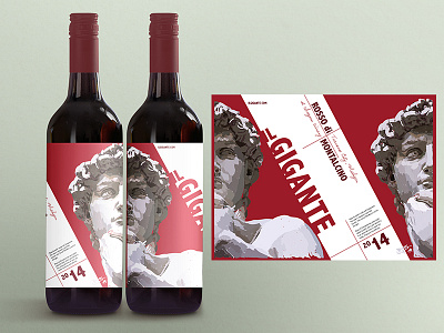 The David Wine Label - Il Gigante adobe illustrator il gigante illustration italian italy renaissance art the david vector vector art vector painting wine wine label