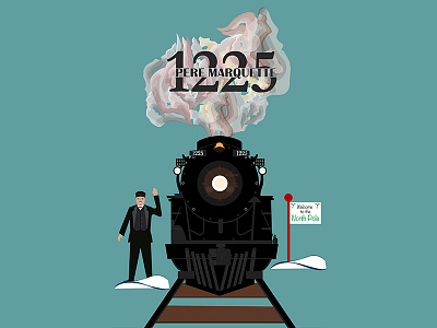 The Pere Marquette 1225 Steam Train locomotive train vector vector art