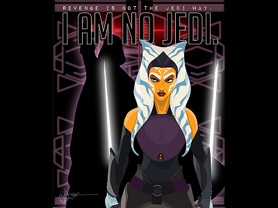 Ahsoka Tano Vector Poster ahsoka tano darth vader graphic design illustrator jedi star wars vector vector art