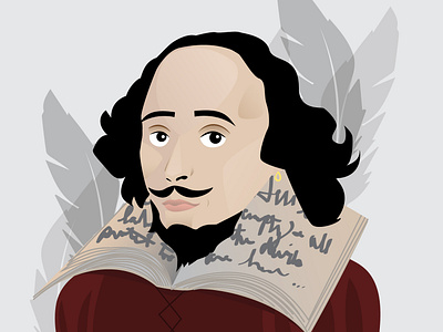 Shakespeare Portrait character design graphic design illustration illustrator portrait brochure portrait illustration shakespeare vector vector art