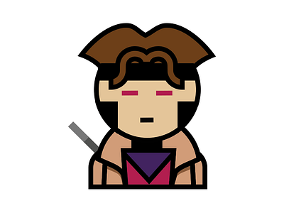 Gambit digital illustration illustrator minimal xmen