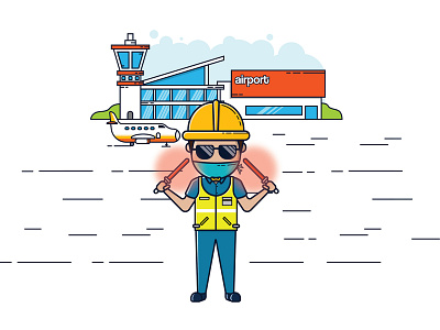 Airport Parking airport animation design flat flatillustration illustration man vector vector artwork