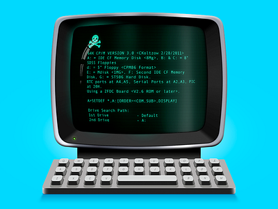 Retro futuristic villain computer 3d computer evil icon realistic retro terminal