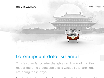 Lingual Blog blog china chinese grayscale icon proxima responsive watercolor