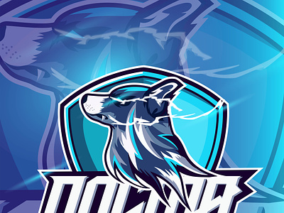 Esport Logo Dog Mascot with text Dogma design esport illustration vector