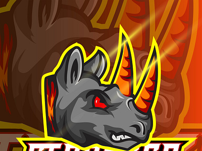 Rhinoceros mascot logo esport design esport illustration logo vector