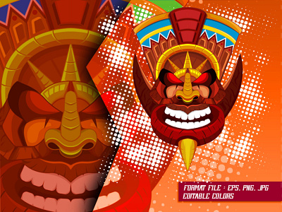 Egypth Tiki Totem Mask commision design element esport illustration logo mask tshirt vector