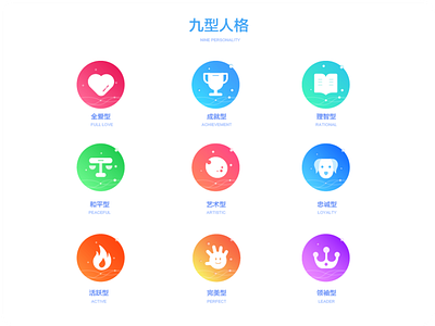 Nine personality design icon ui