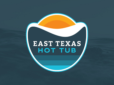 East Texas Hot Tub Logo Concept badge hot illustration patch sun texas tub vector water