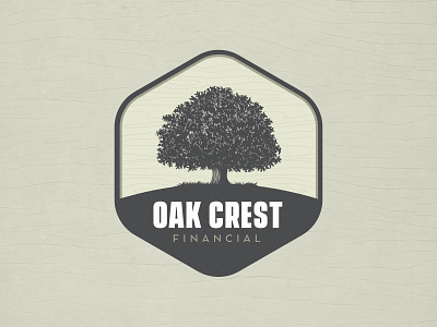 Oak Crest Financial Logo Concept badge finance illustration logo oak patch tree